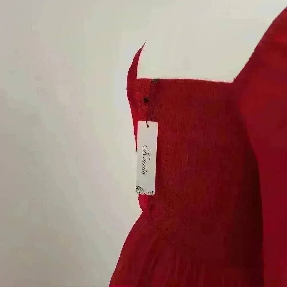 Ruby Red square neck midi dress - Picture 4 of 4